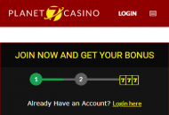Planet7 Registration Form Step 1 Mobile Device View