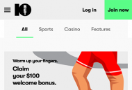 10bet Promotions Mobile Device View