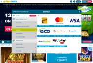 Primeslots Payment Methods Desktop Device View