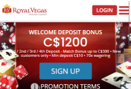 RoyalVegas Homepage Mobile Device View