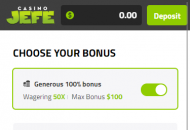 CasinoJeffe Choose Bonus Mobile Device View 
