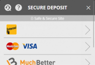 CasinoLuck Payment Methods Mobile Device View 