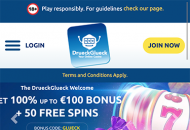 DrueckGlueck Homepage Mobile Device View 