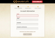 Everum Registration Form Step 1 Desktop Device View 