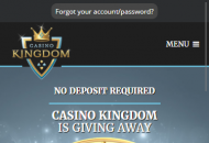 CasinoKingdom Homepage Mobile Device View