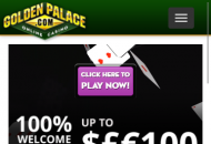 GoldenPalace Homepage Mobile Device View 