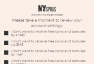 NYSpins Registration Form Step 14 Mobile Device View