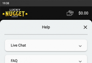 LuckyNugget Responsible Gambling Information Mobile Device View