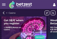 BetZest Homepage Mobile Device View 