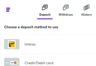 Casumo Payment Methods Mobile Device View