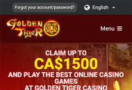 GoldenTiger Homepage Mobile Device View