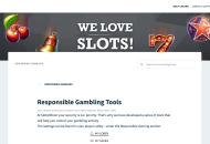 SlotsMillion Responsible Gambling Settings Desktop Device View