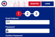 All British Registration Form Step 1 Mobile Device View