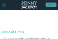 JonnyJackpot Responsible Gambling Settings Mobile Device View