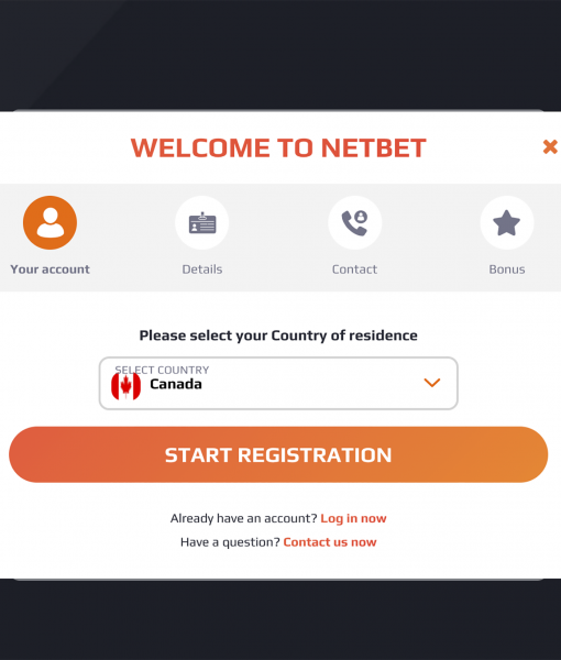 Netbet Registration Form Step 1 Desktop Device View