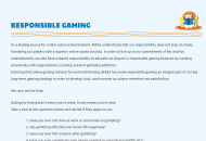 Ridika Responsible Gambling Information Desktop Device View