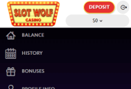 SlotWolf Responsible Gambling Settings Mobile Device View