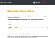 TradaCasino Responsible Gambling Information 2 Desktop Device View