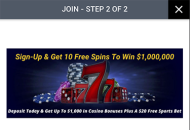 VIPcasino Registration Form Step 2 Mobile Device View