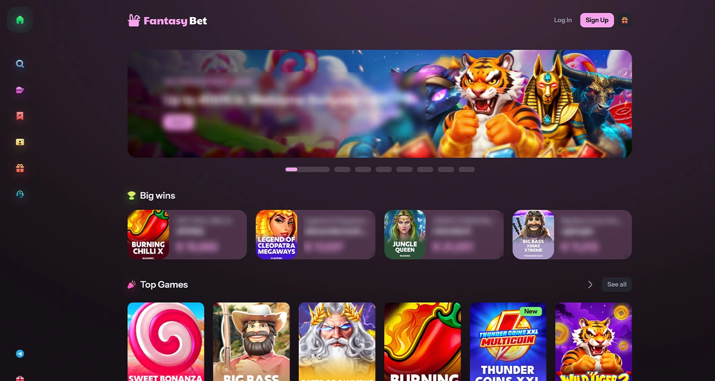 FantasyBet Casino Homepage Desktop Device View