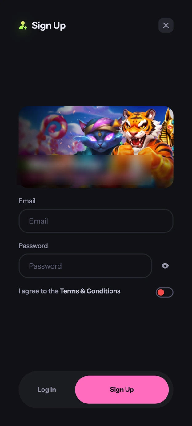 MoeMoe Casino Registration Form Step 1 Mobile Device View