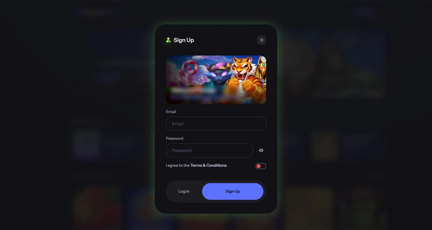 NightBet Registration Form Step 1 Desktop Device View