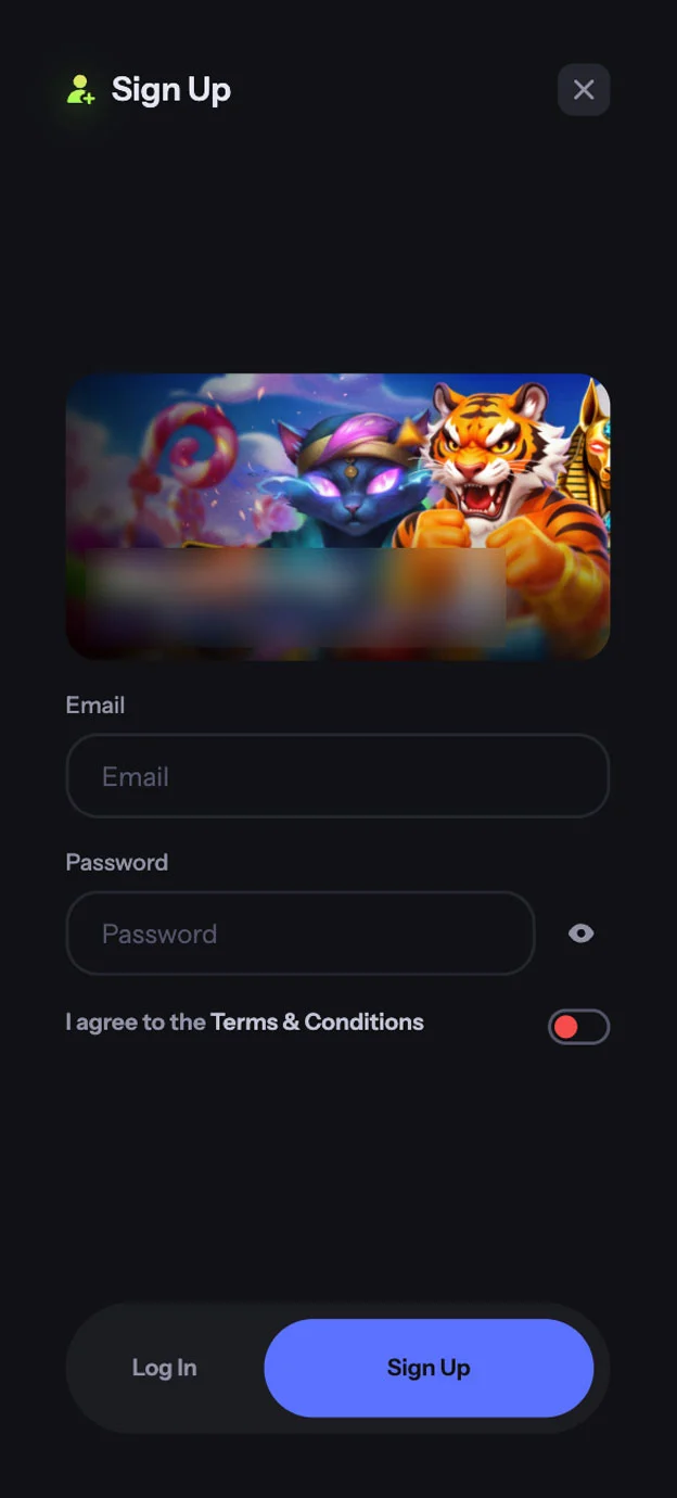 NightBet Registration Form Step 1 Mobile Device View