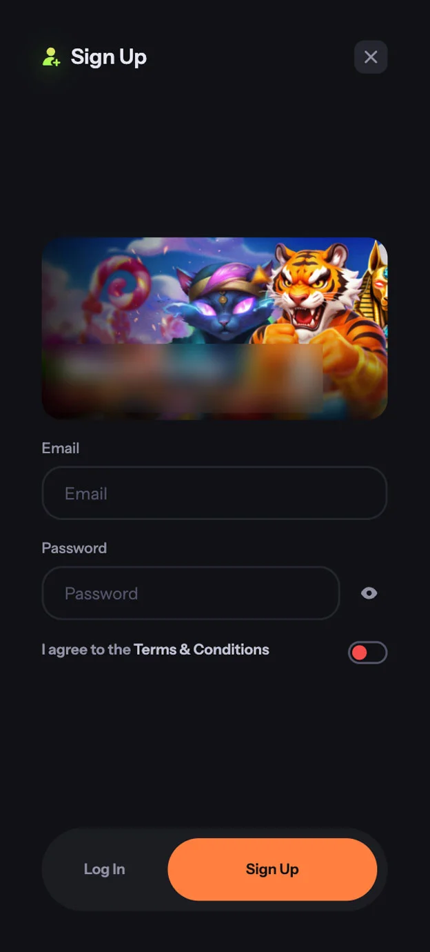 RichBet Registration Form Step 1 Mobile Device View