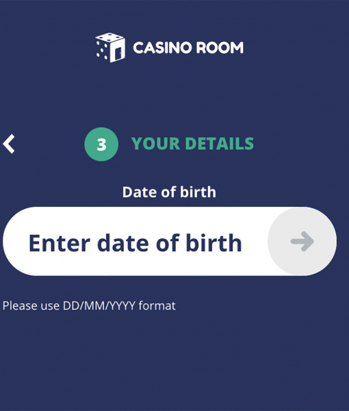 CasinoRoom Registration Form Step 10 Desktop Device View