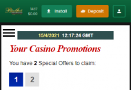 BlackjackBallroom Promotions Mobile Device View