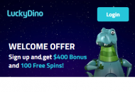  LuckyDino Homepage Mobile Device View