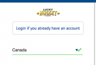 LuckyNugget Registration Form Mobile Device View