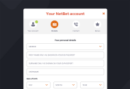 Netbet Registration Form Step 2 Desktop Device View