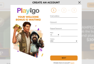 Playigo Registration Form Step 1 Desktop Device View