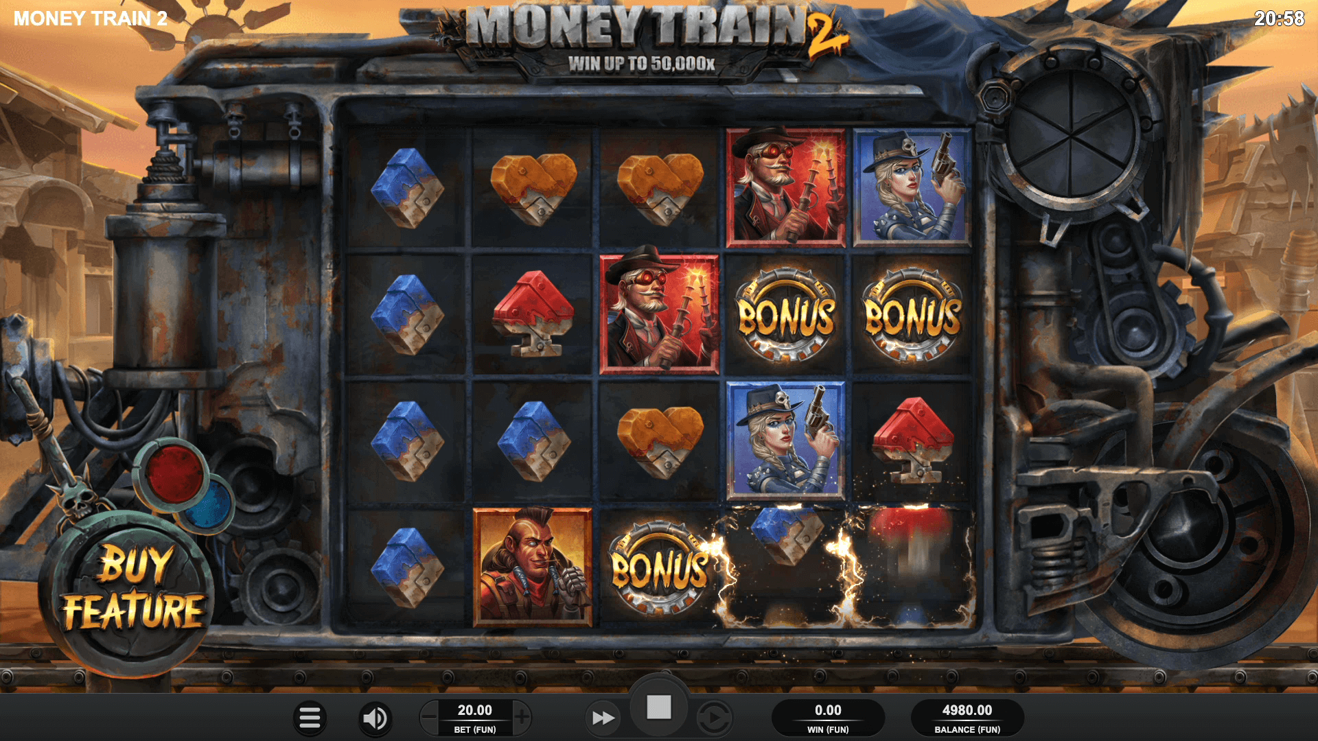 screenshot of relax gaming money train 2