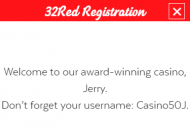 32Red Registration Form Step 4 Mobile Device View
