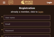 Bronze Registration Form Step 1 Mobile Device View 