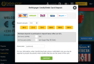 BetVoyager Payment Methods Desktop Device View