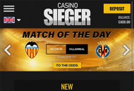 CasinoSieger Homepage 2 Mobile Device View 