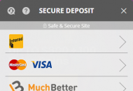 Casiplay Payment Methods Mobile Device View 
