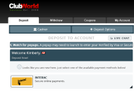 ClubWorld Payment Methods Desktop Device View