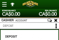 GoldenPalace Payment Methods Mobile Device View