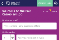Playojo Registration Form Step 3 Mobile Device View