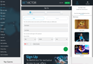 BetVictor Registration Form Step 1 Desktop Device View