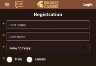 Bronze Registration Form Step 2 Mobile Device View 
