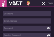 VBet Registration Form Step 1 Mobile Device View 