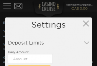 CasinoCruise Responsible Gambling Settings Mobile Device View 