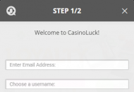 CasinoLuck Registration Form Step 1 Mobile Device View 