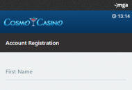 Cosmo Registration Form Step 1 Mobile Device View 