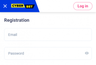CyberBets Registration Form Mobile Device View 
